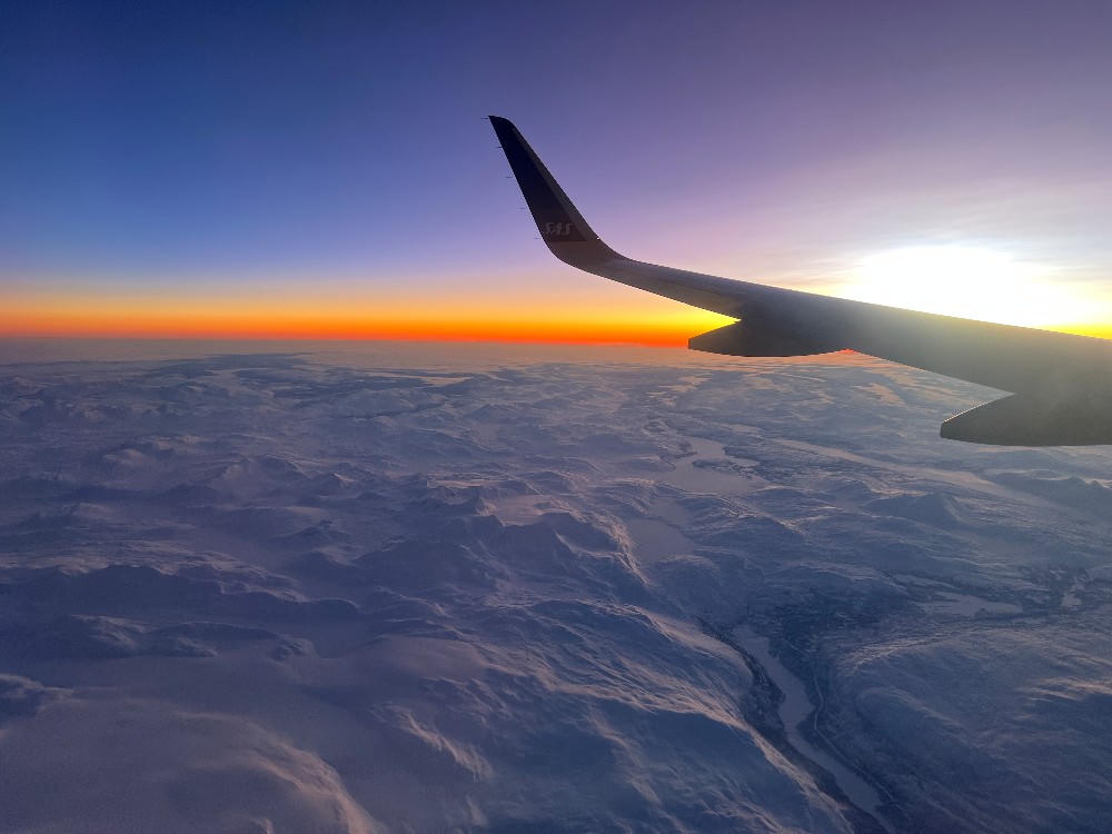 Rückflug: Aus dem Flugzeug über das norwegische Eis